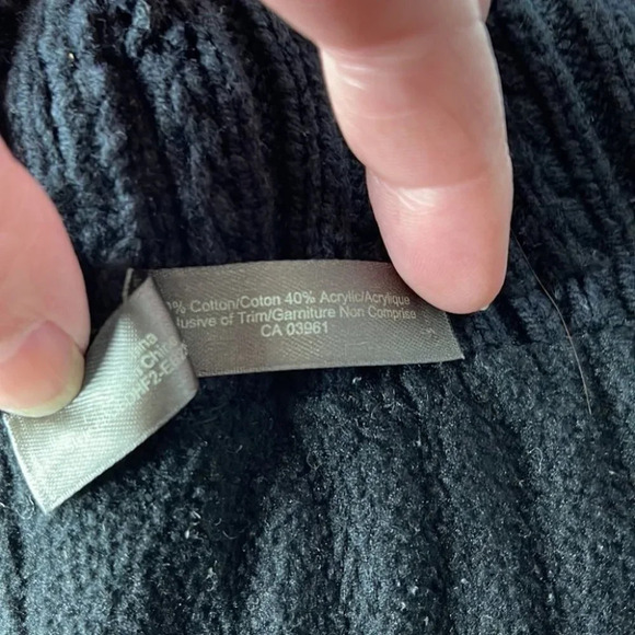 DENVER HAYES Cable Knit Fleece Lined Black Beanie Hat Toque O/S - Picture 7 of 11